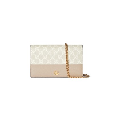 GUCCI GG MARMONT BI-COLOR WALLET ON CHAIN 497985 (20*12.5*4cm) 